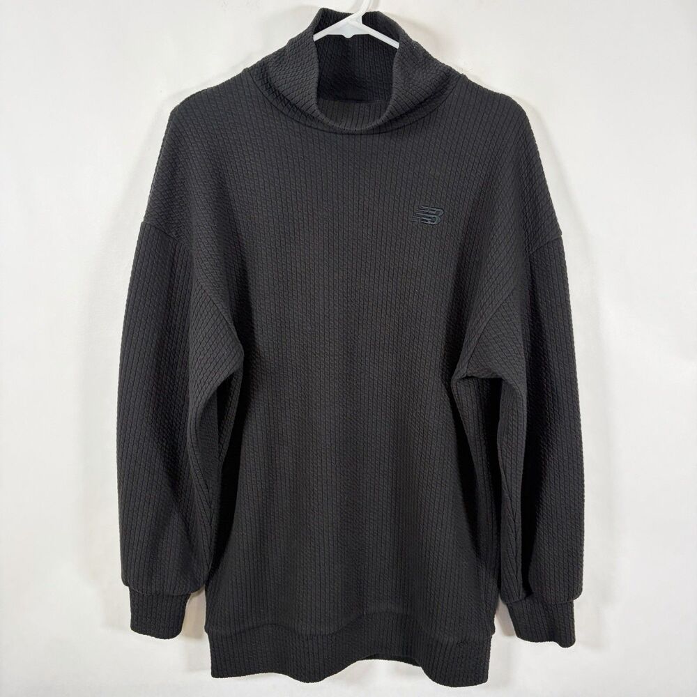 New Balance Transform Spring Loft Oversized Turtleneck Sweatshirt Women XS Black